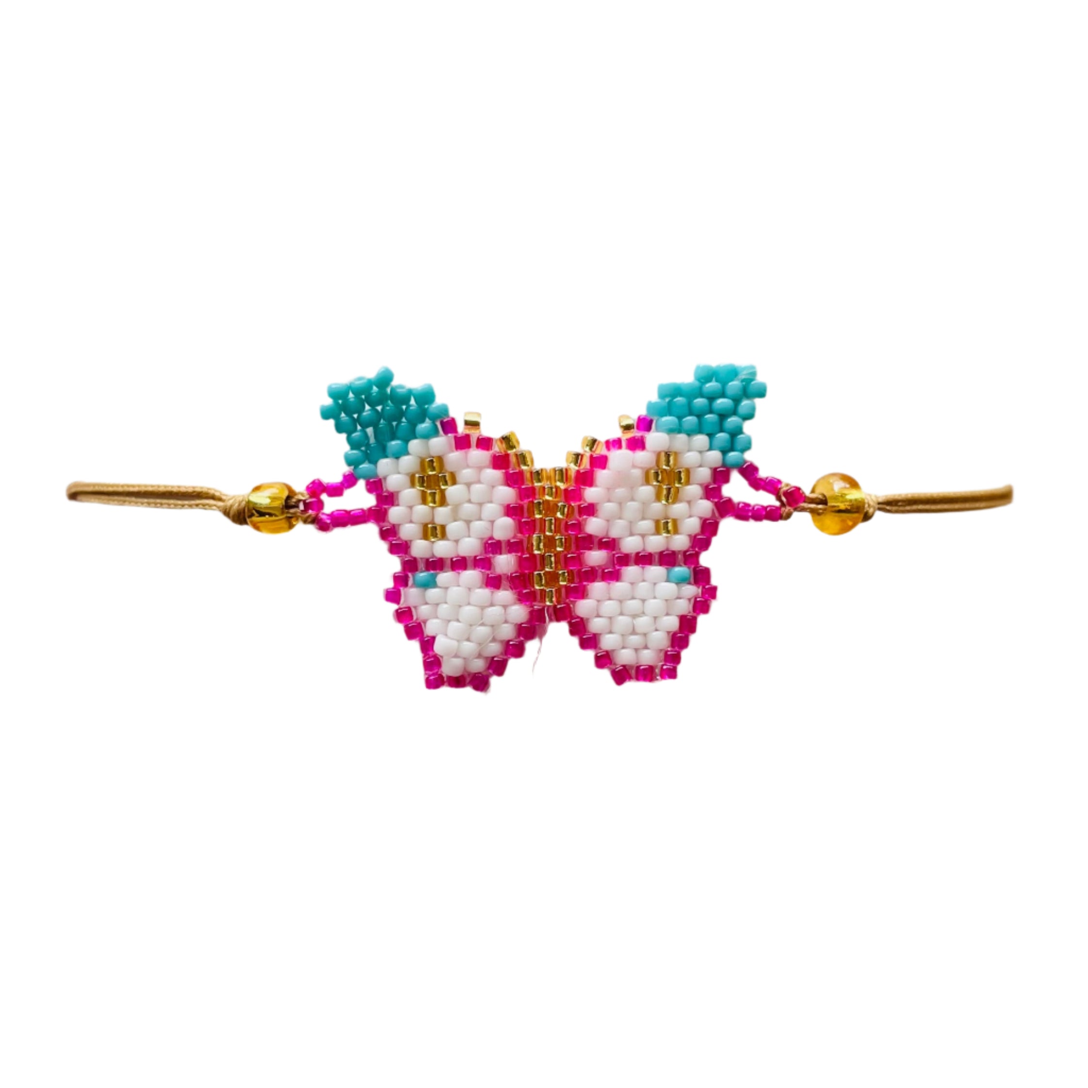 BUTTERFLY ONYX PINK GOLD BRACELET