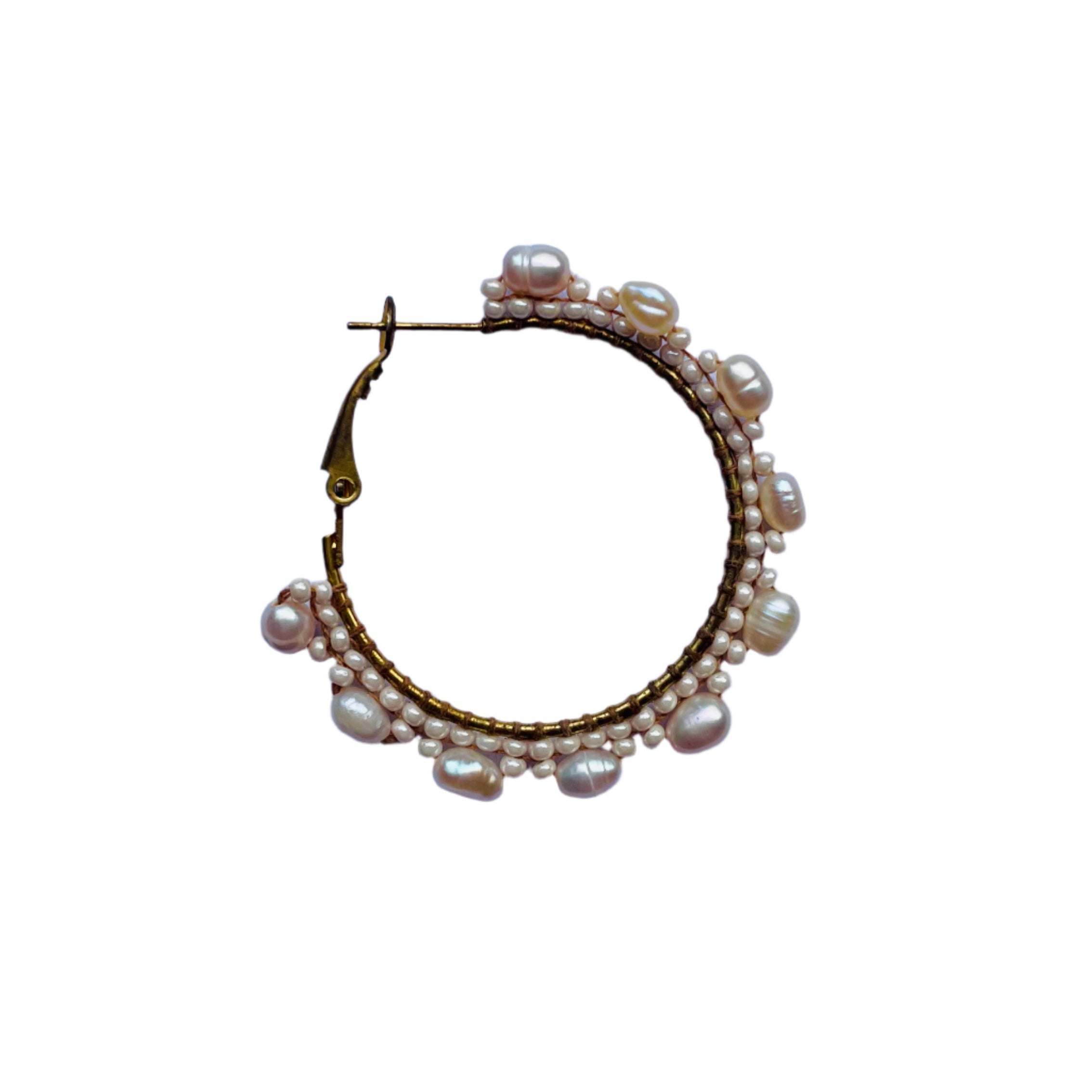 Blooming Pearl Hoop Earrings