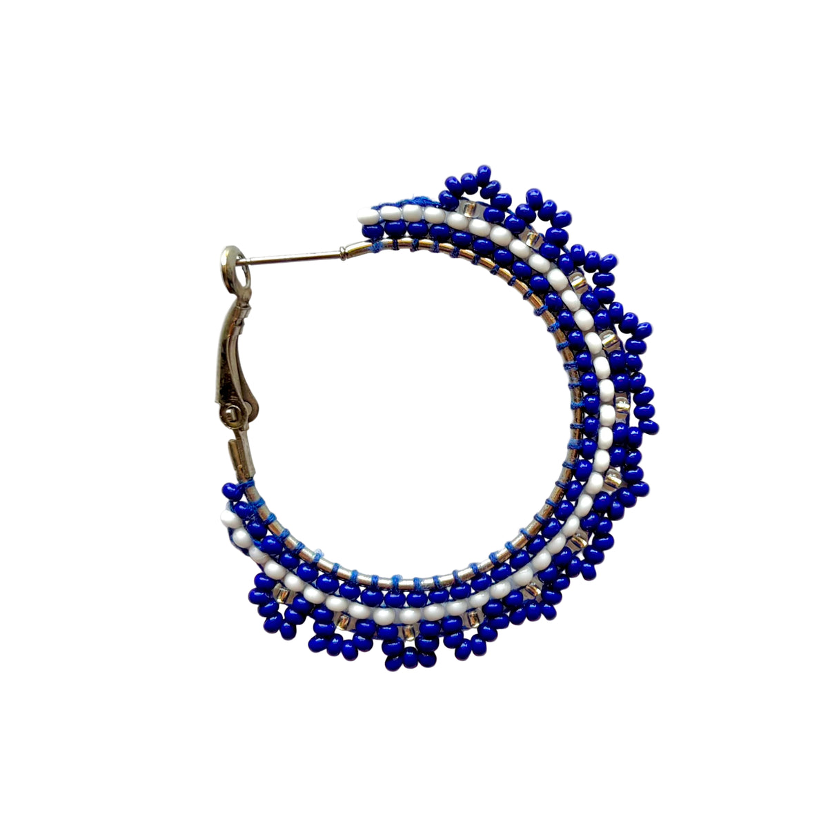 Blue Lace Hoop Earrings (LANE11592)