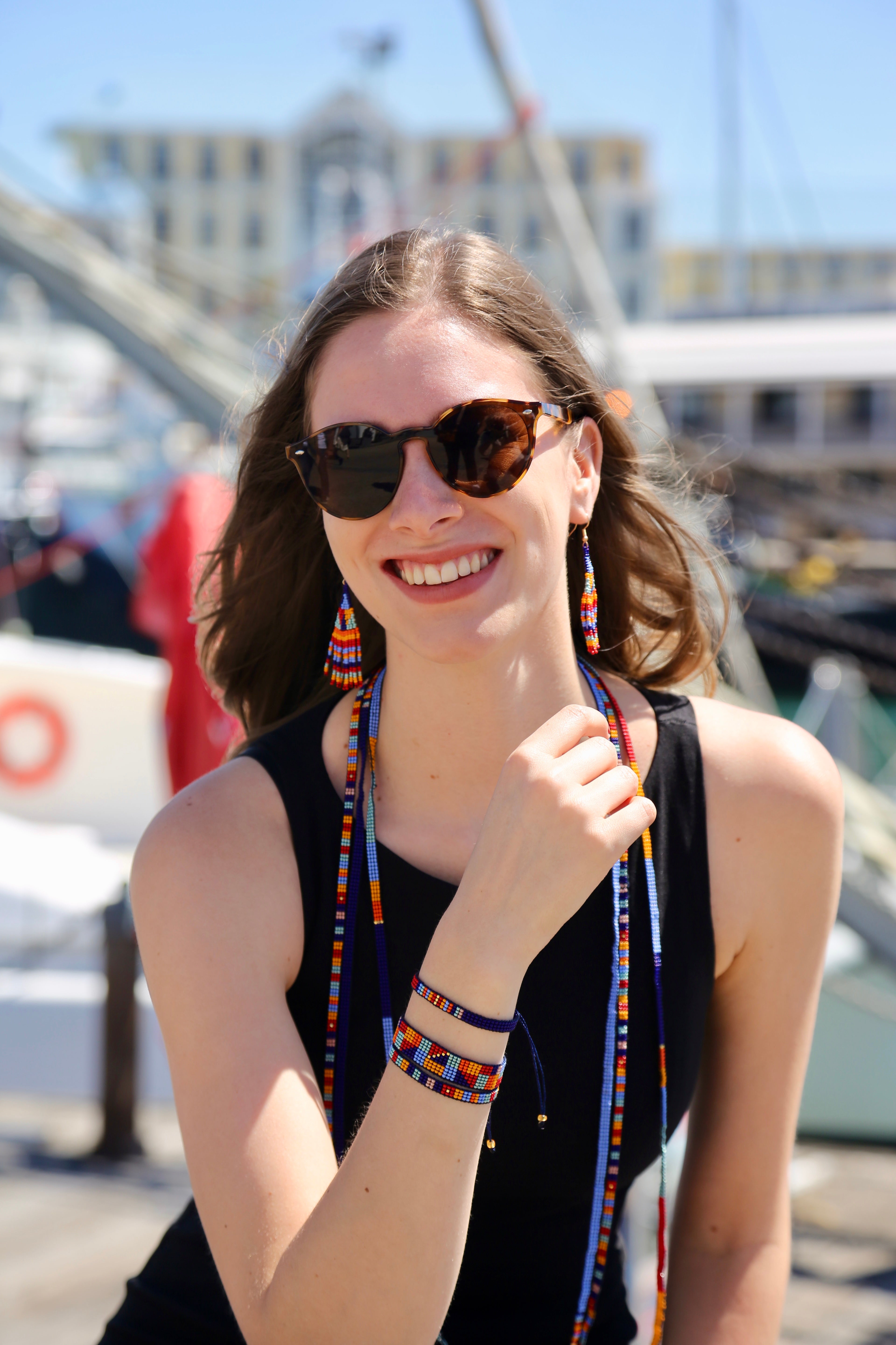 Two Tone Rio Stripes Bracelet (LANB12601)