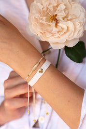 White and Gold Tube Bracelet