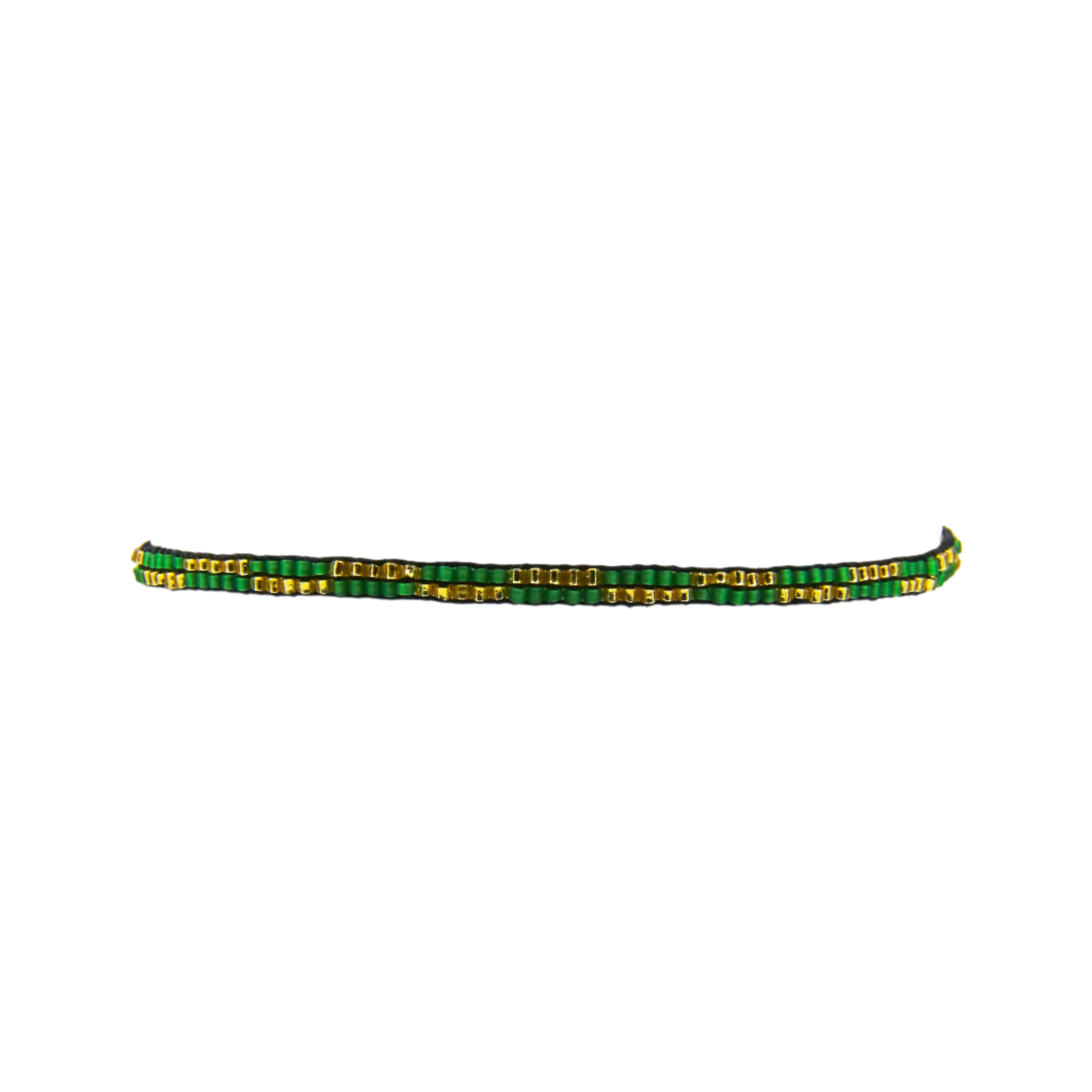 Green and Gold 2 Line Pathway Bracelet