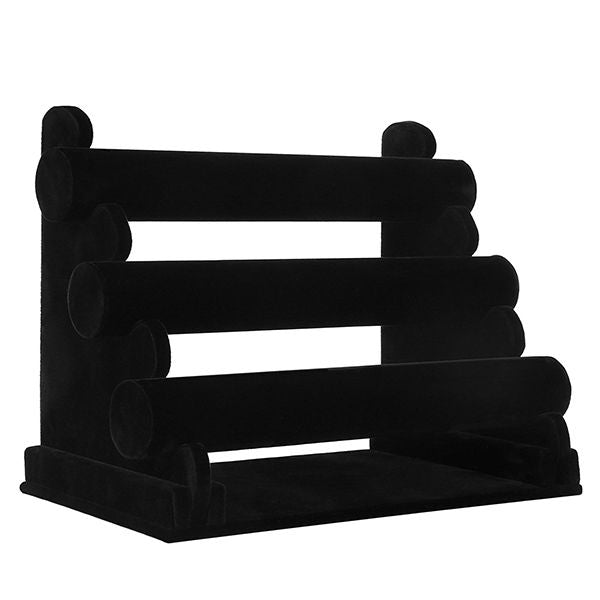 3-Tier Velvet Bracelet Stand (Black)