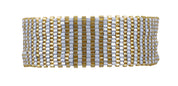 Miyuki Sparkle Gold and Light Blue Vertical Stripes Bracelet (LANB12328)