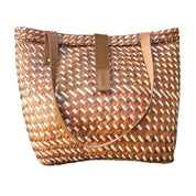 Orange and Neutral Short Stripes Handbag