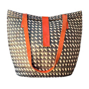 Black and Neutral Short Stripes Handbag