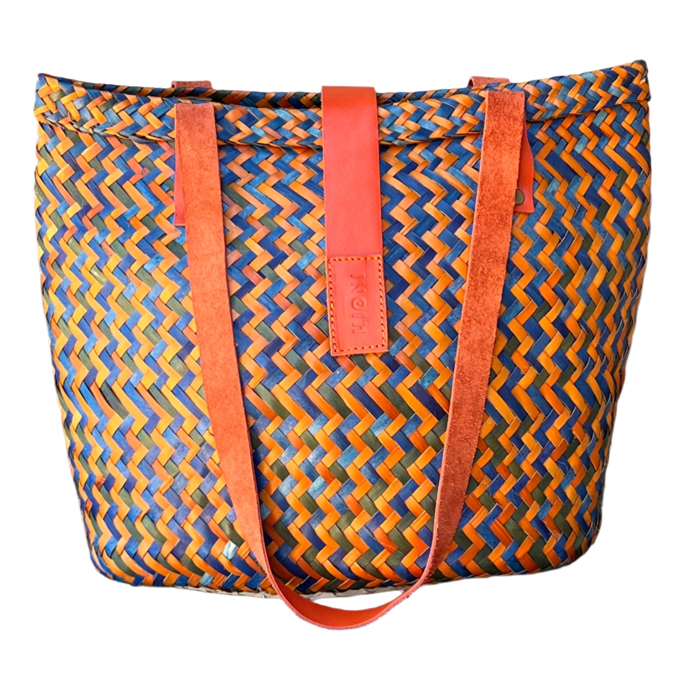Orange, Blue and Green Zig-Zag Handbag
