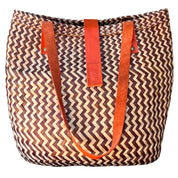 Brown and Neutral Zig-Zag Handbag