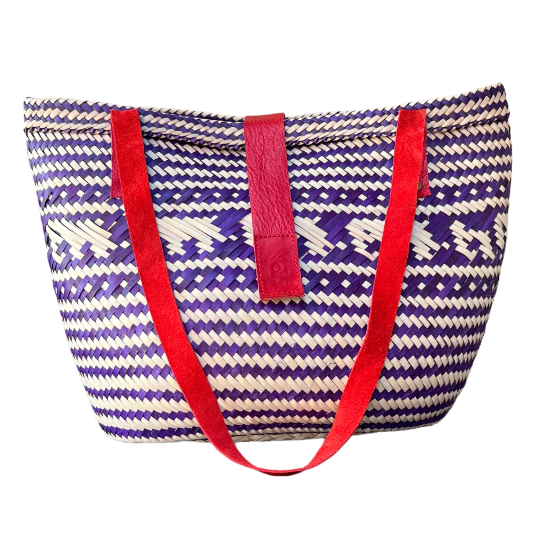 Purple and Neutral Elephant Stripes Handbag