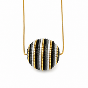 Onyx Stripe Beaded Orb Necklace