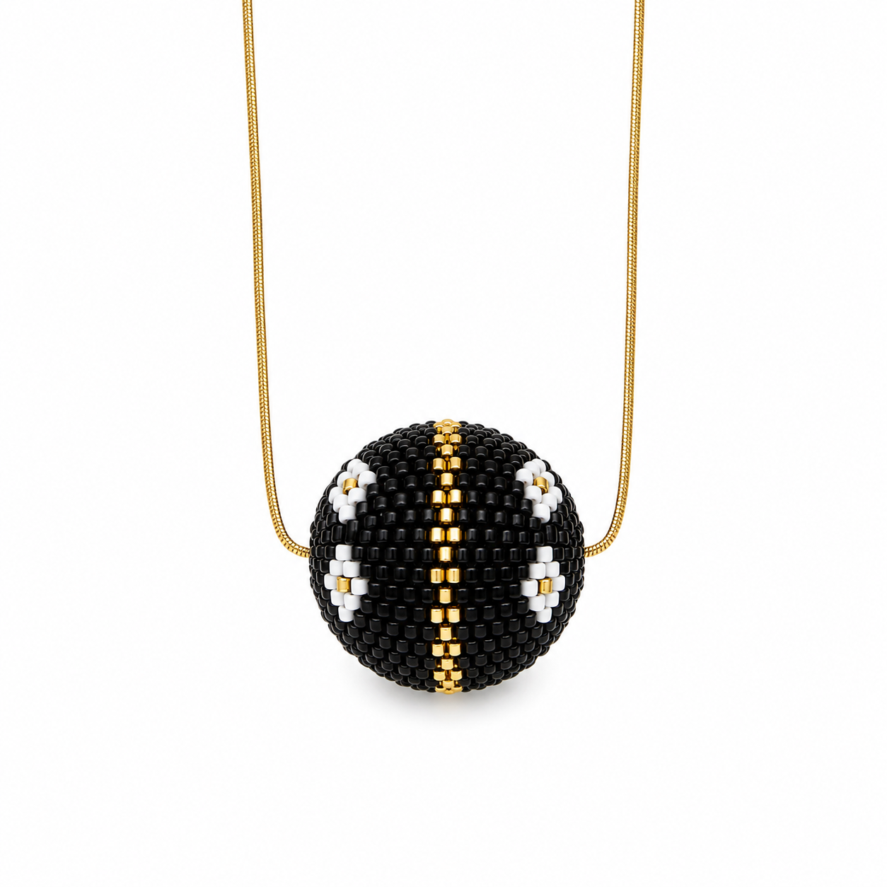 Onyx Diamond Beaded Orb (NEC11144)