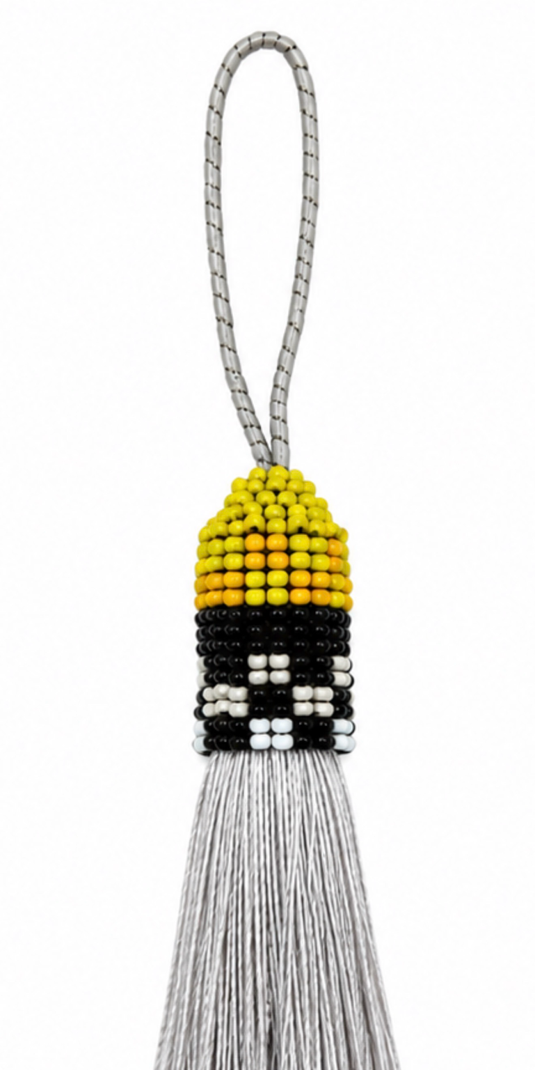 Platinum Beaded Tassle (TAS014)