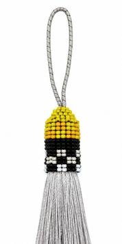 Platinum Beaded Tassle (TAS014)
