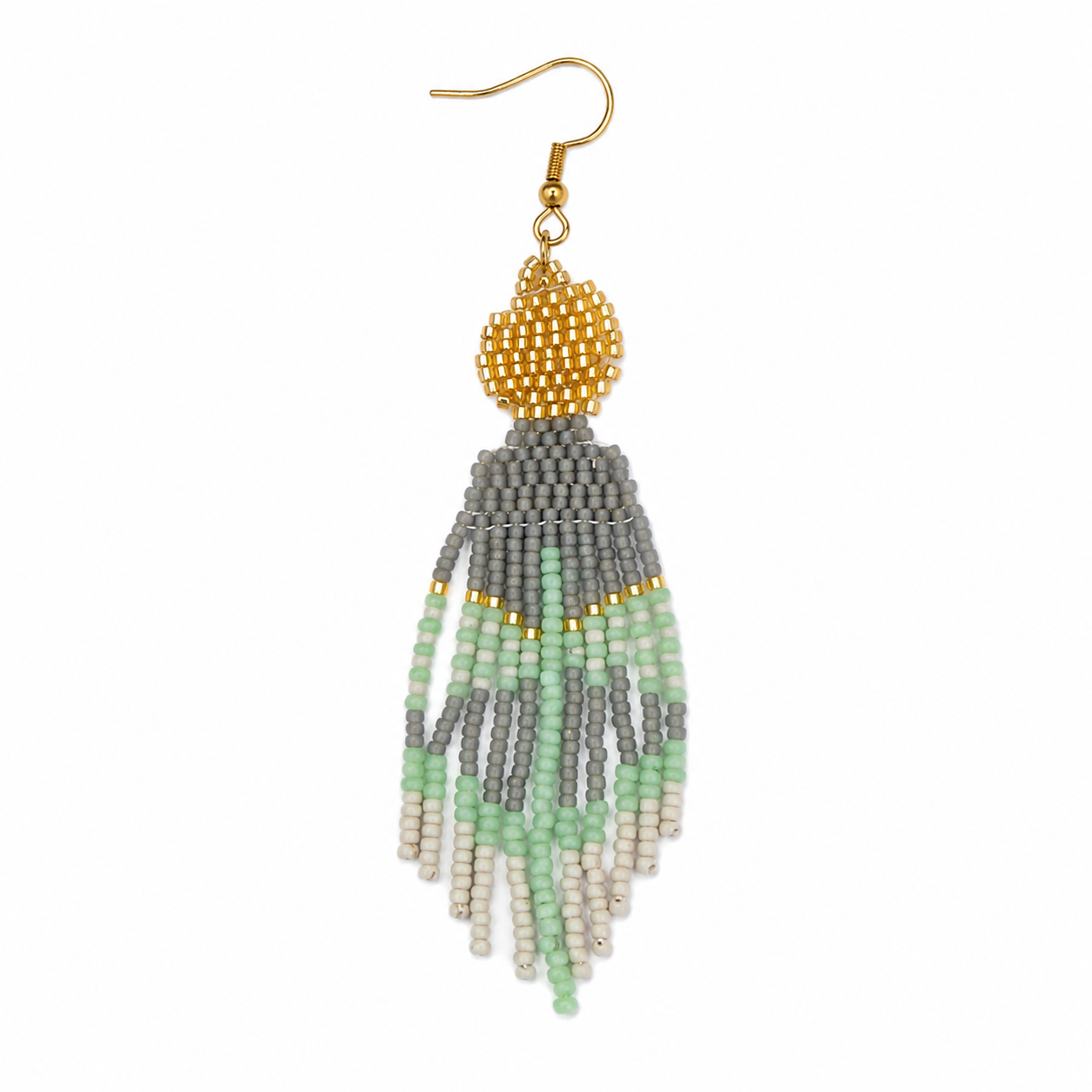 Mint Stone Beaded Earring (LANE11856)