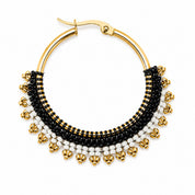 Onyx Beaded Hoop