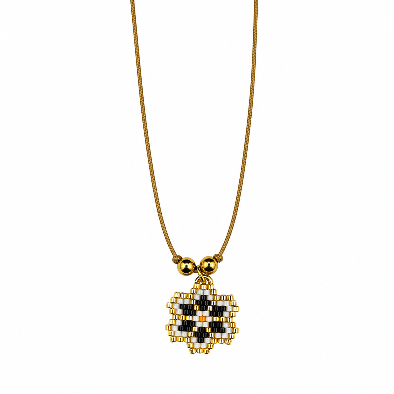 White Beaded Flower Necklace (NEC11226)