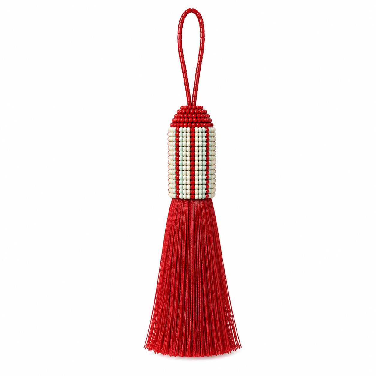 Vintage Stripes Beaded Tassle