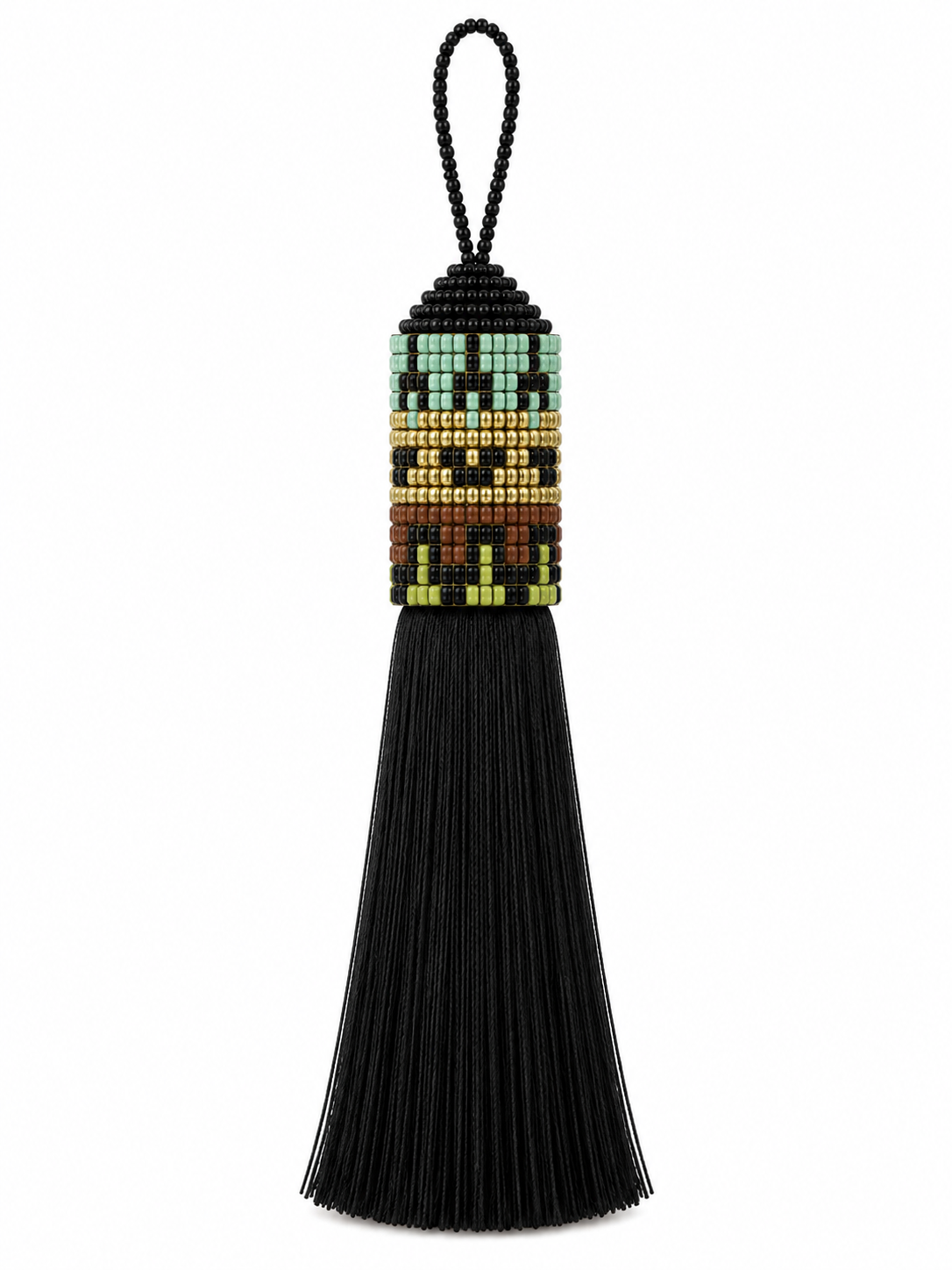 Black Honey Beaded Tassle