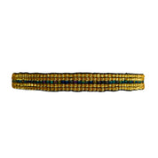 Gold with Rainbow Green Horizontal Stripe Bracelet