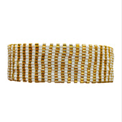 Miyuki Sparkle Gold and White Vertical Stripes Bracelet (LANB12695)