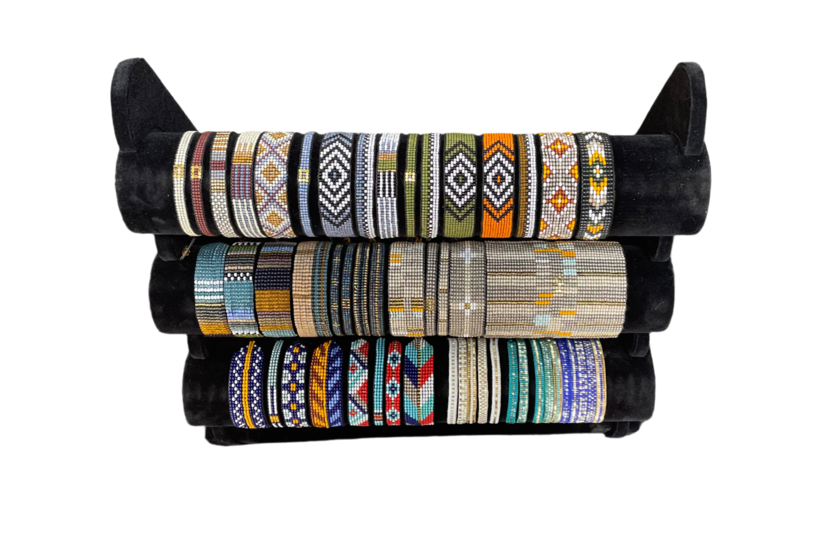 3-Tier Velvet Bracelet Stand (Black)