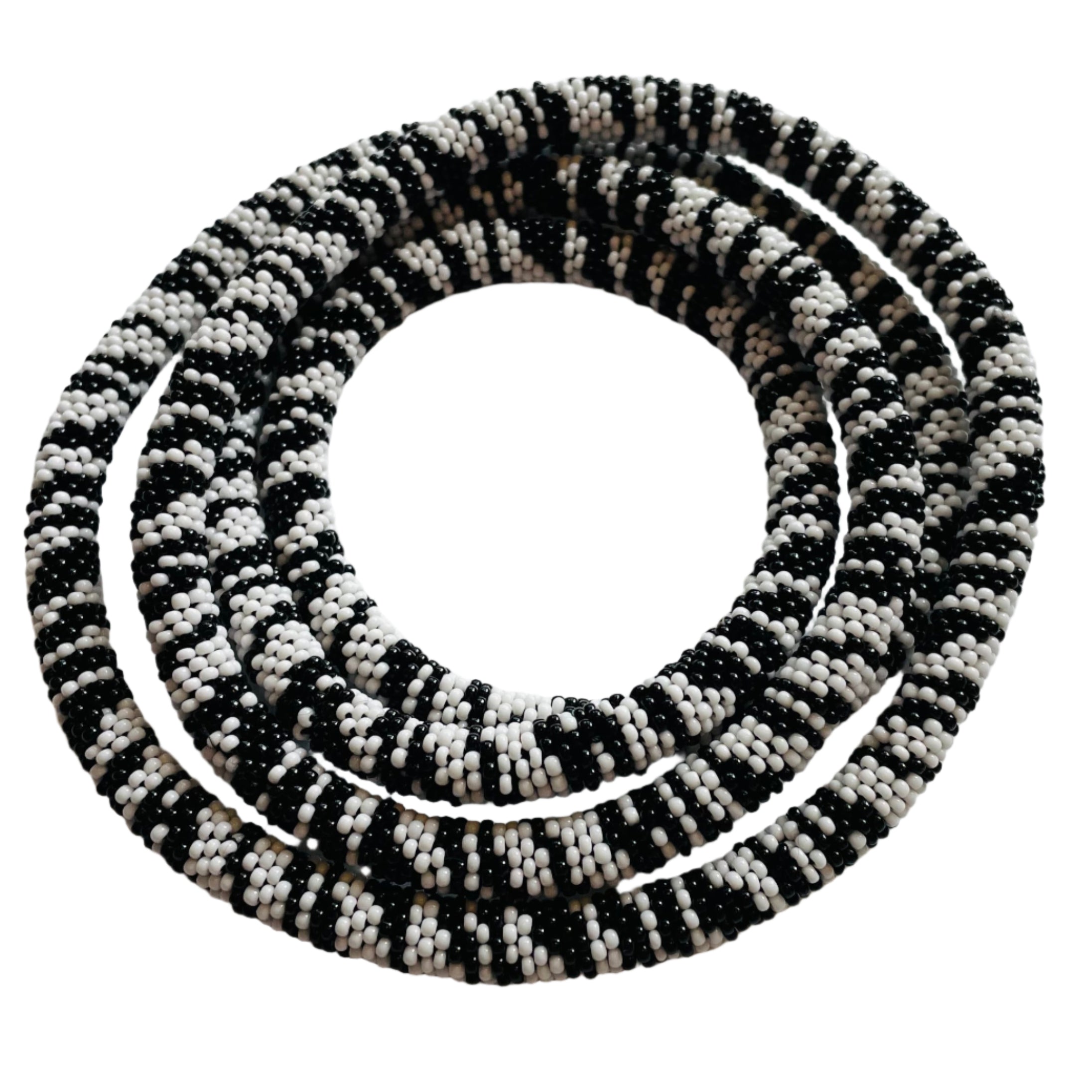 Crocheted Zebra Stripes Necklace