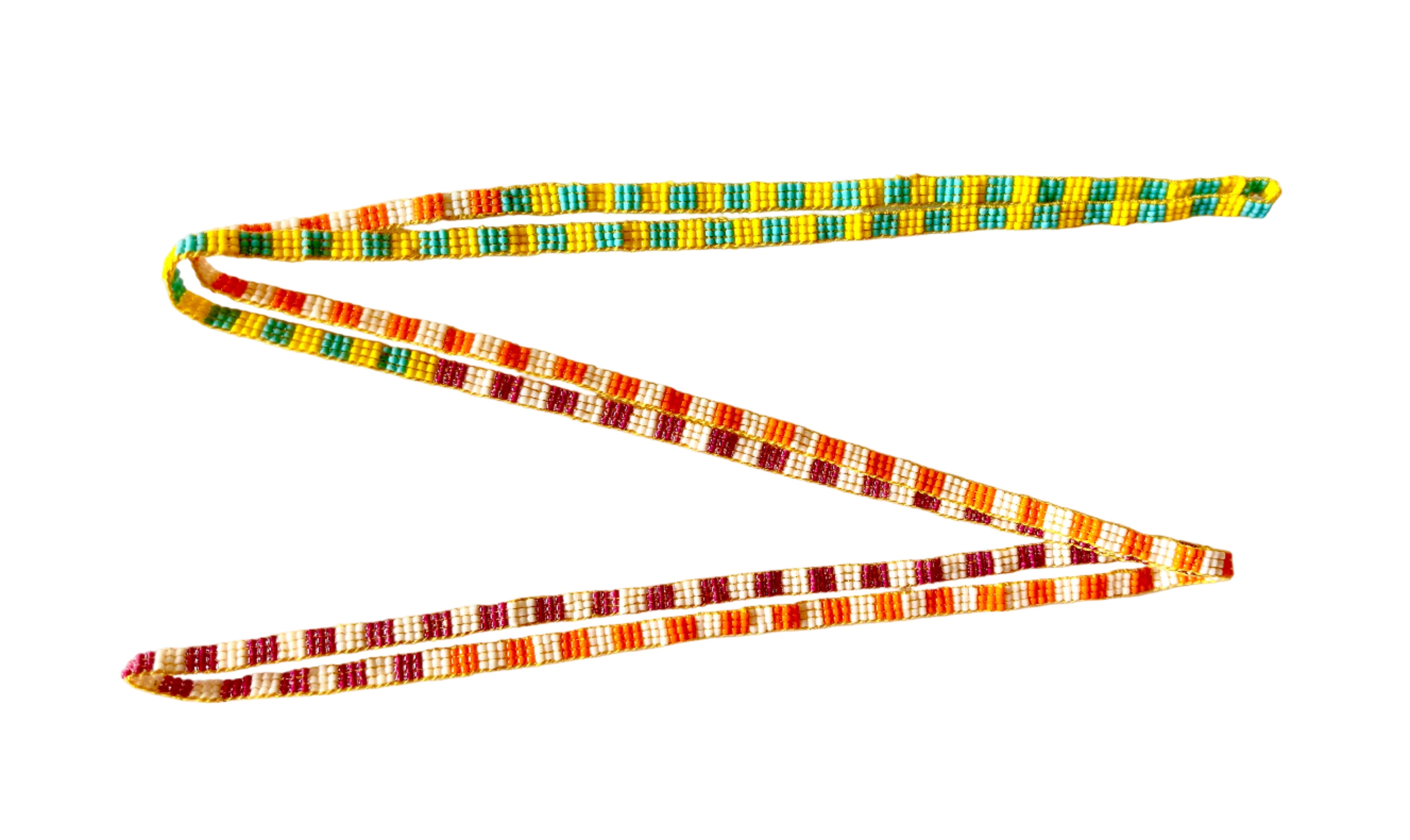 Colourful Two Tone Beach Stripes Necklace (LAN12111)