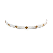 White with Gold Crosses Bracelet (LANB12200)