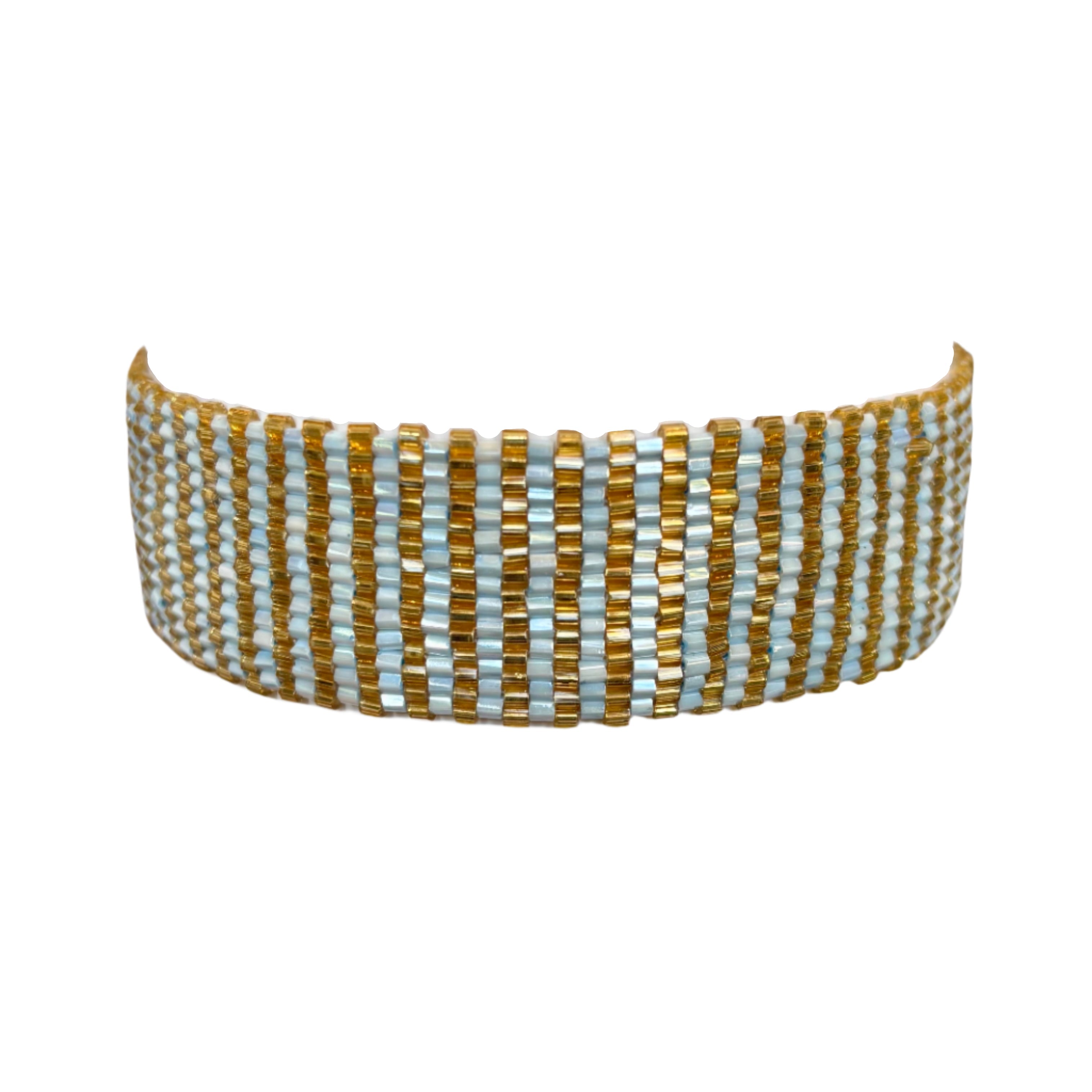 Gold and Light Blue Vertical Stripes