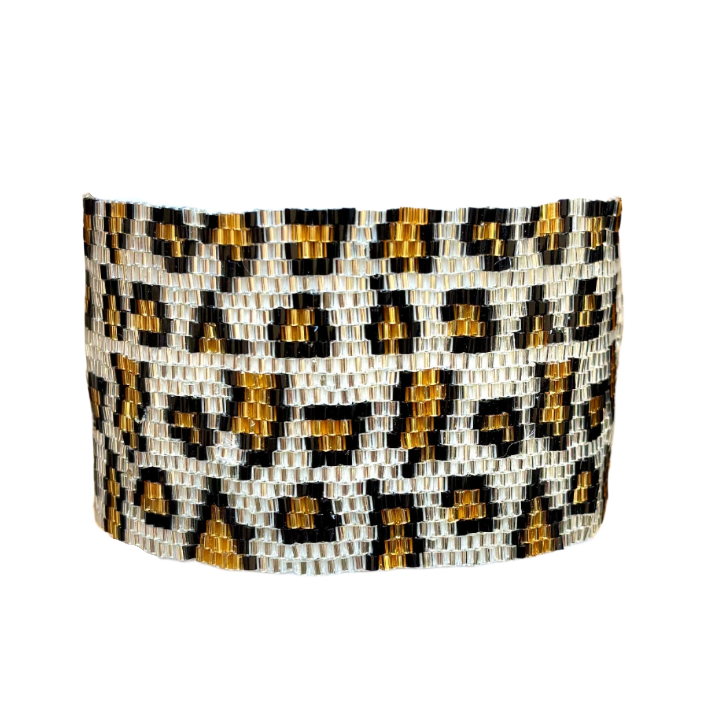 Silver Leopard Print Bracelet (LANB12333)