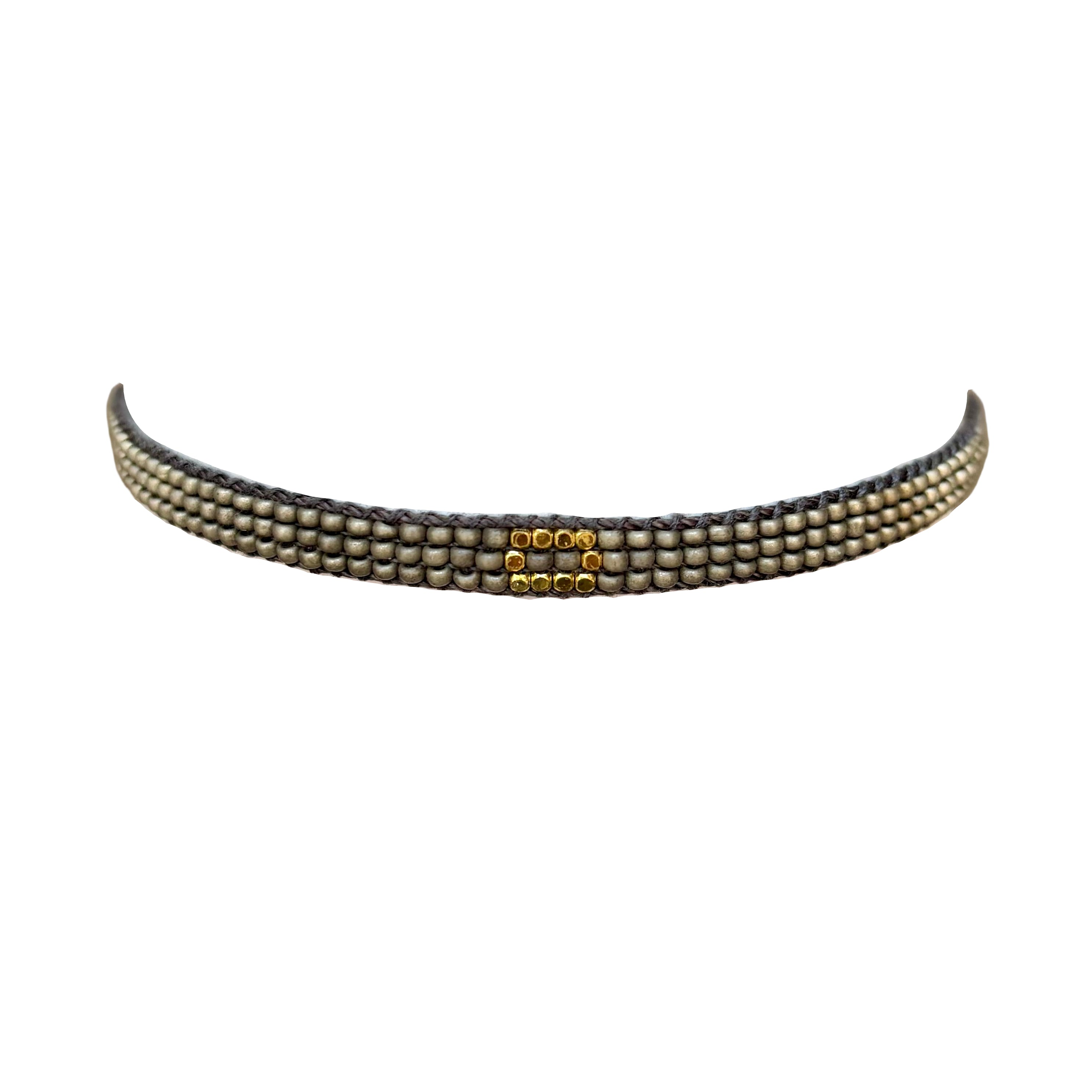 Grey with Gold-Plated Block Bracelet (LANB12409)