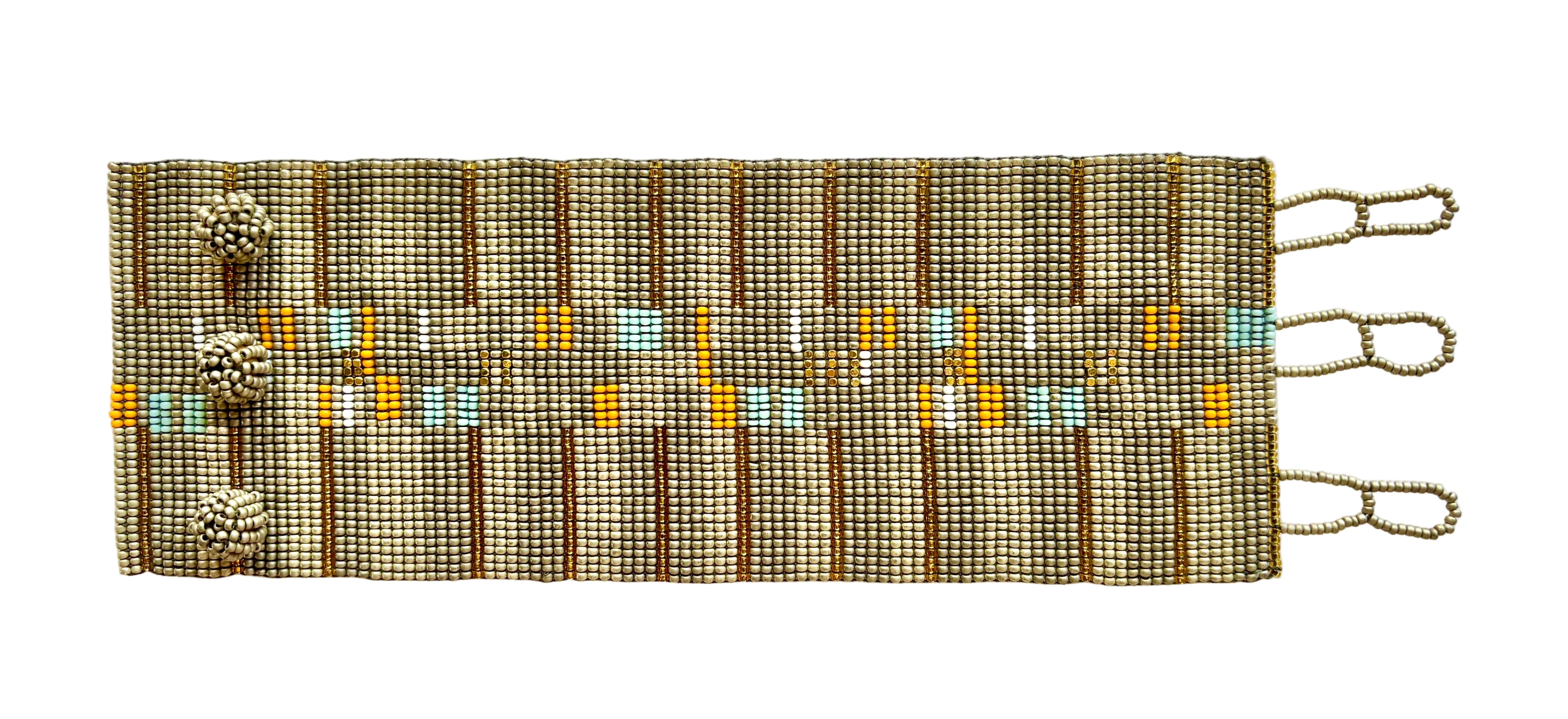 Metallic Grey and Orange Blocks