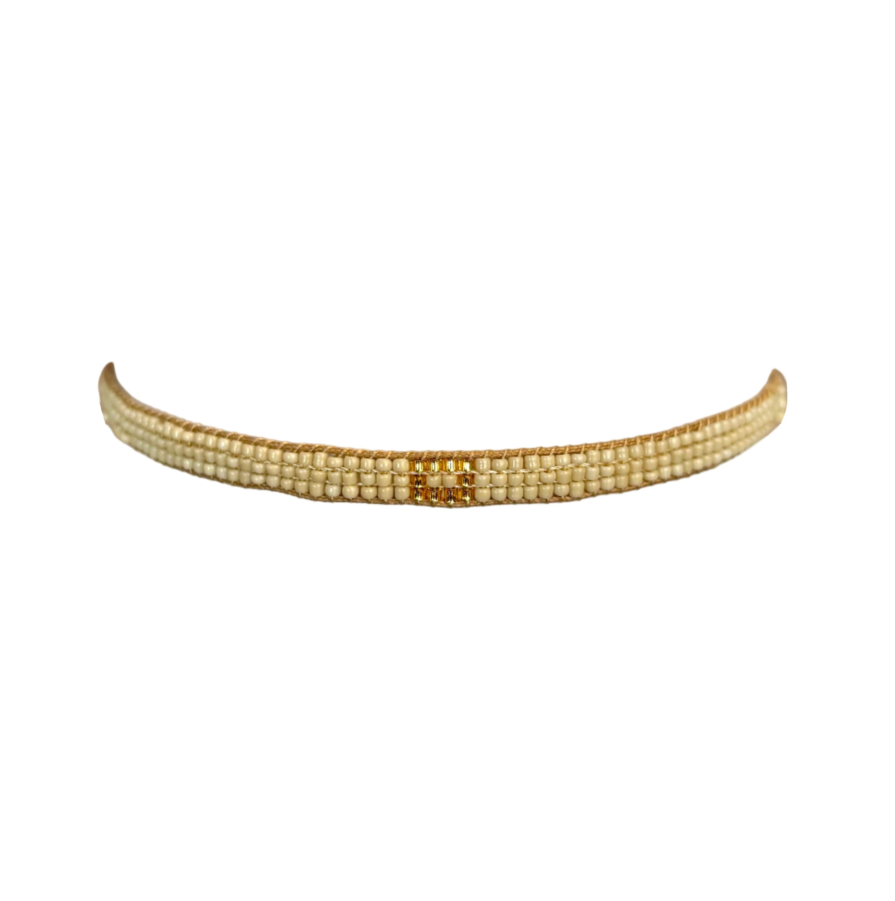 Cream with Gold Block Bracelet (LANB12529)