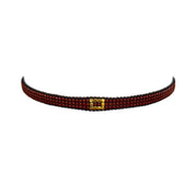 Chocolate Brown with Gold-Plated Block Bracelet (LANB12584)