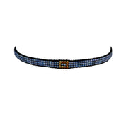 Men's Blue with Gold-Plated Block Bracelet (LANB12586)
