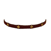 Chocolate Brown with Gold-Plated Crosses Bracelet (LANB12590)