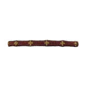 Chocolate Brown with Gold-Plated Crosses Bracelet (LANB12590)