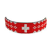 Switzerland Flag with Patterns Bracelet (LANB12623)
