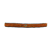 Burnt Orange with Gold-Plated Crosses Bracelet (LANB12651)