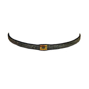 Dark Grey with Gold-Plated Block Bracelet (LANB12656)