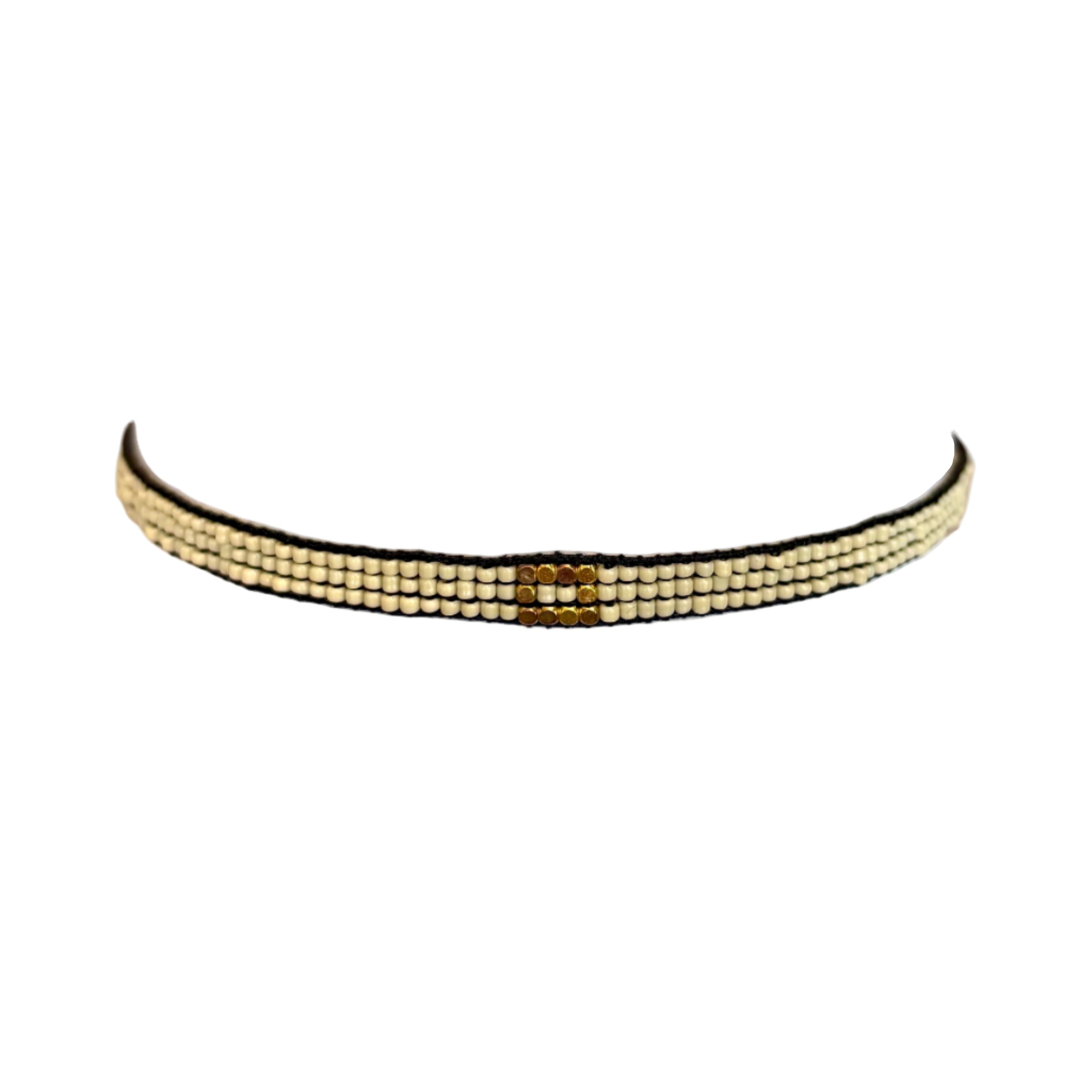 Cream with Gold-Plated Block Bracelet (LANB12665)