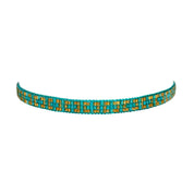 Miyuki Sparkle Teal with Gold Blocks Bracelet (LANB12700)