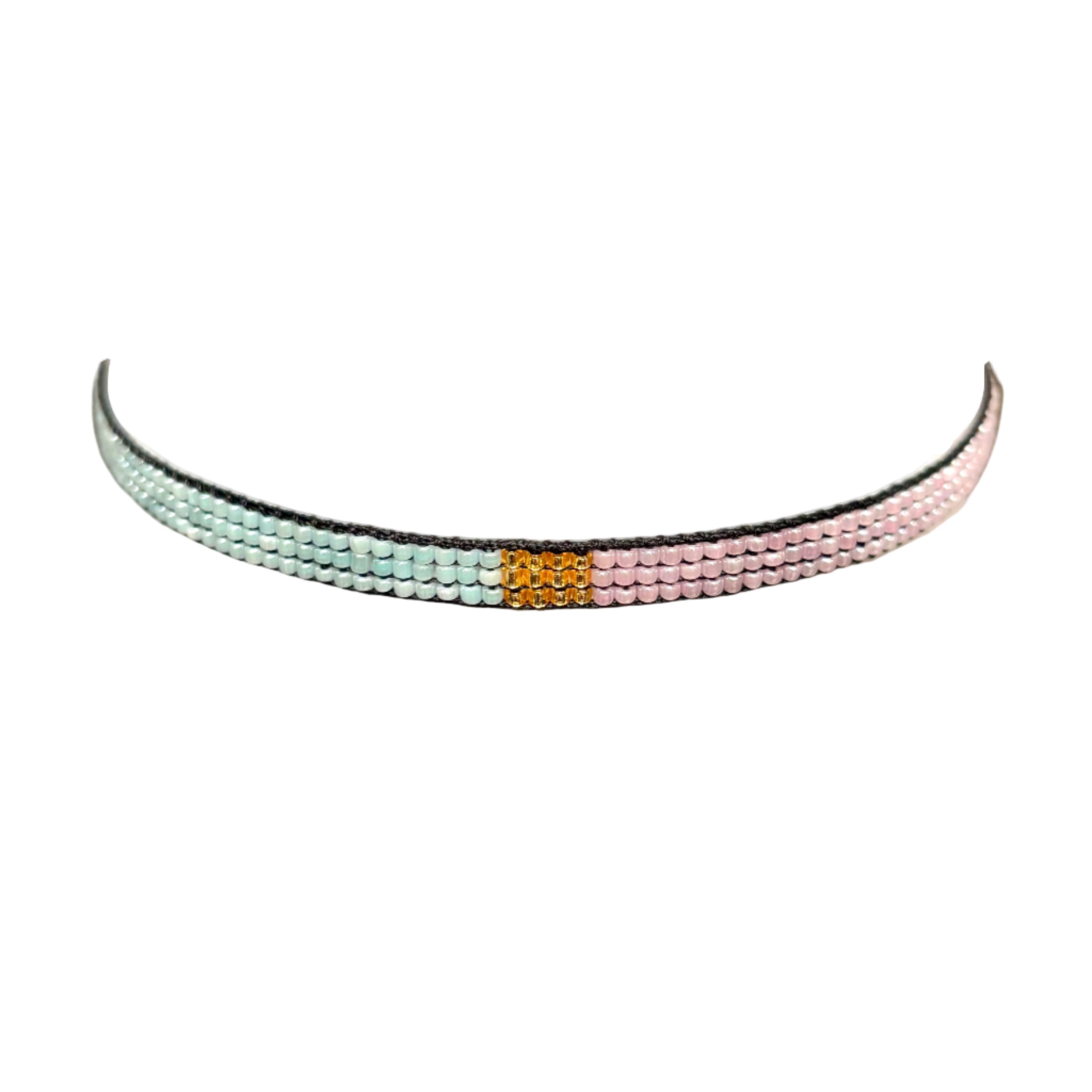 Two Tone Blue and Pink Bracelet (LANB12725)