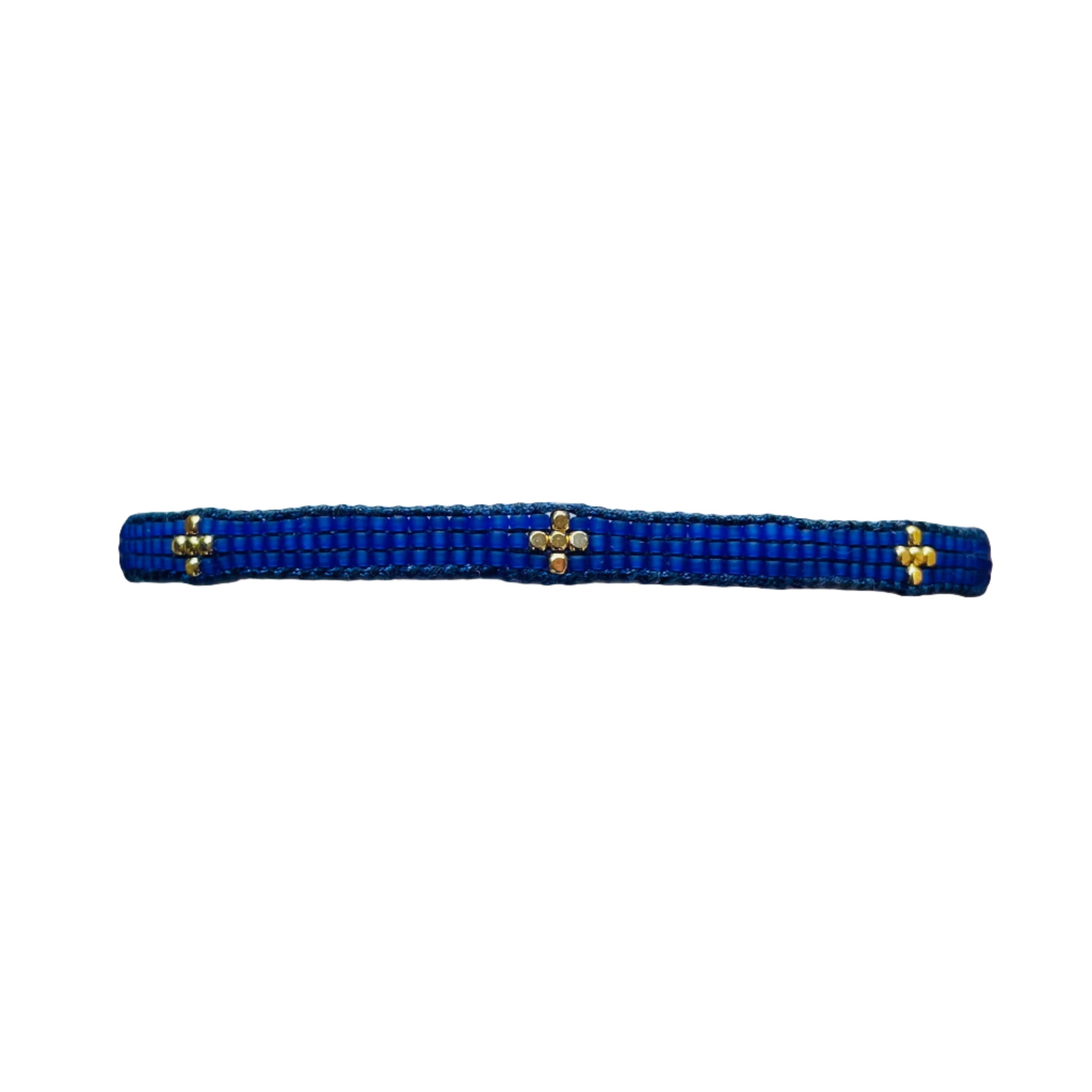 Navy with Gold-Plated Crosses Bracelet (LANB12744)