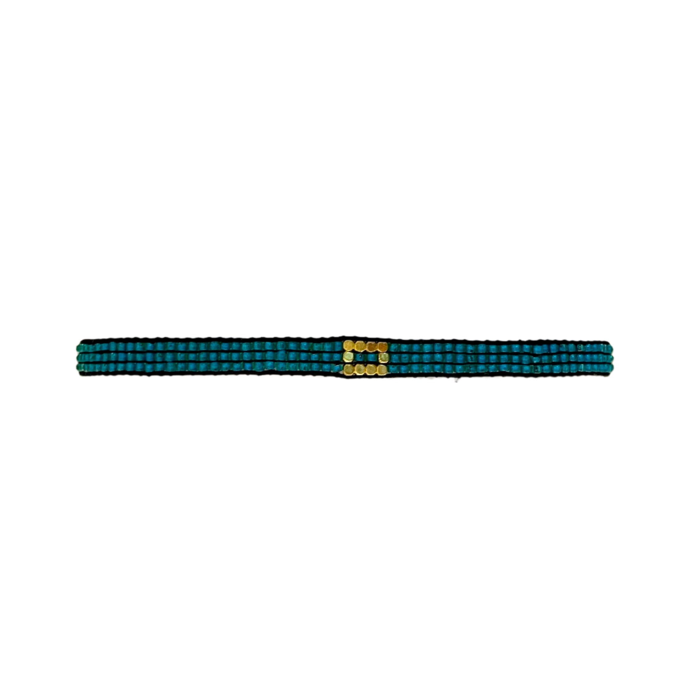 Teal with Gold-Plated Block Bracelet (LANB12753)
