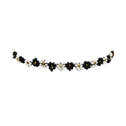 Black and White Little Flowers Bracelet (LANB12793)