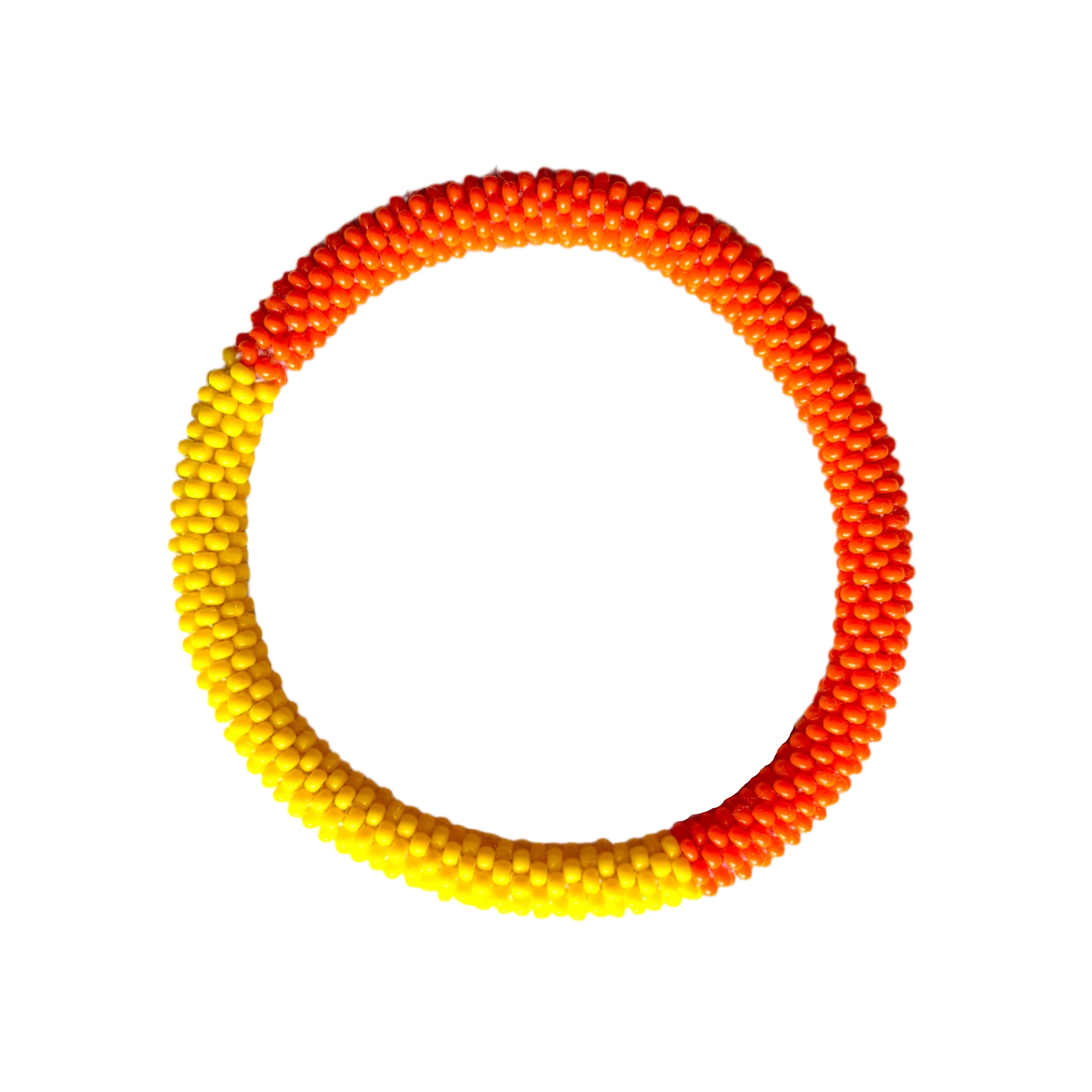 Crocheted Two Tone Orange and Yellow Bracelet