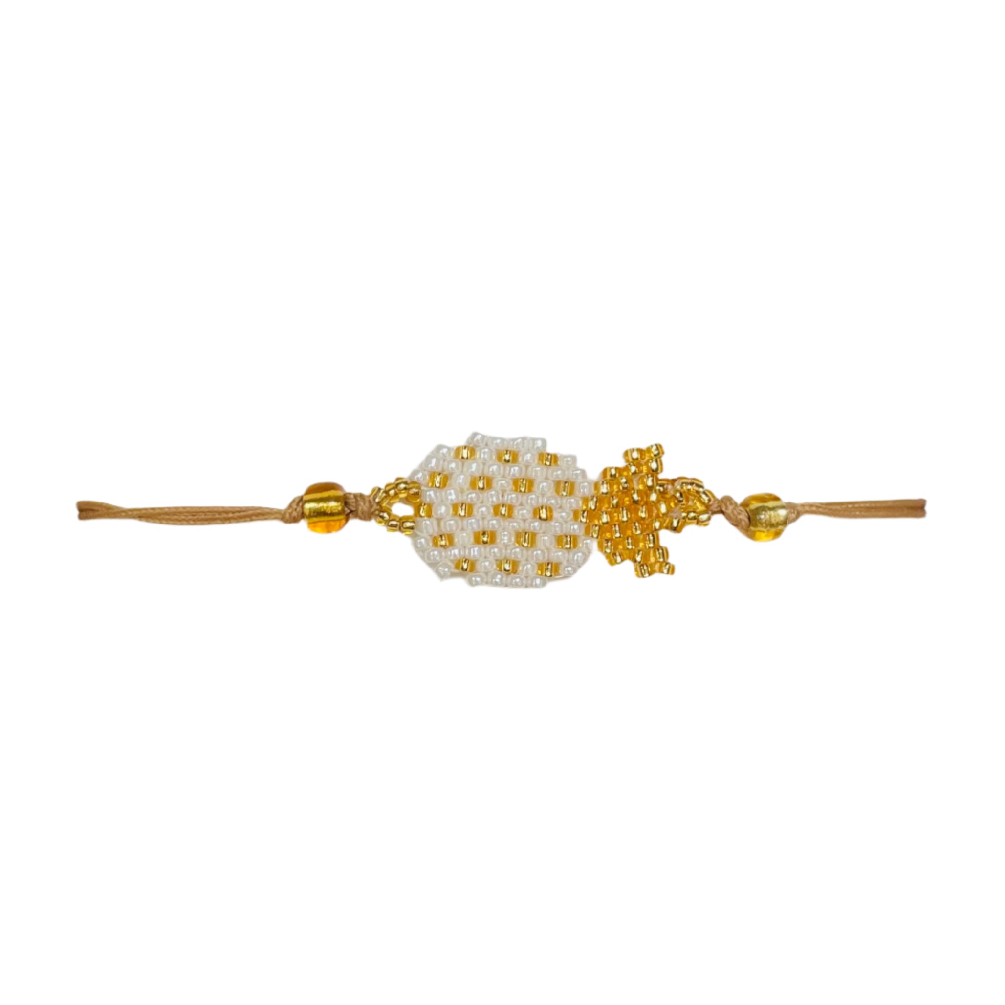 White and Gold Pineapple Bracelet