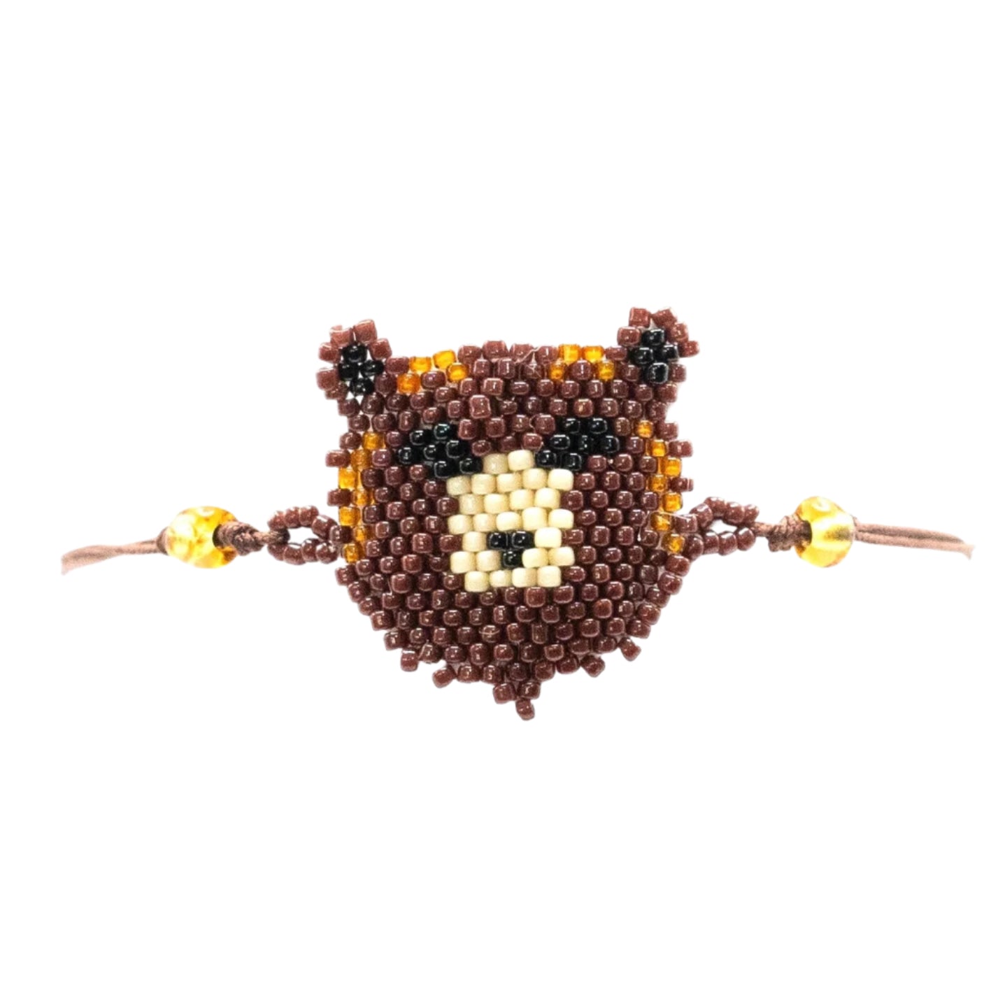 Brown Grizzly Bear Face Bracelet