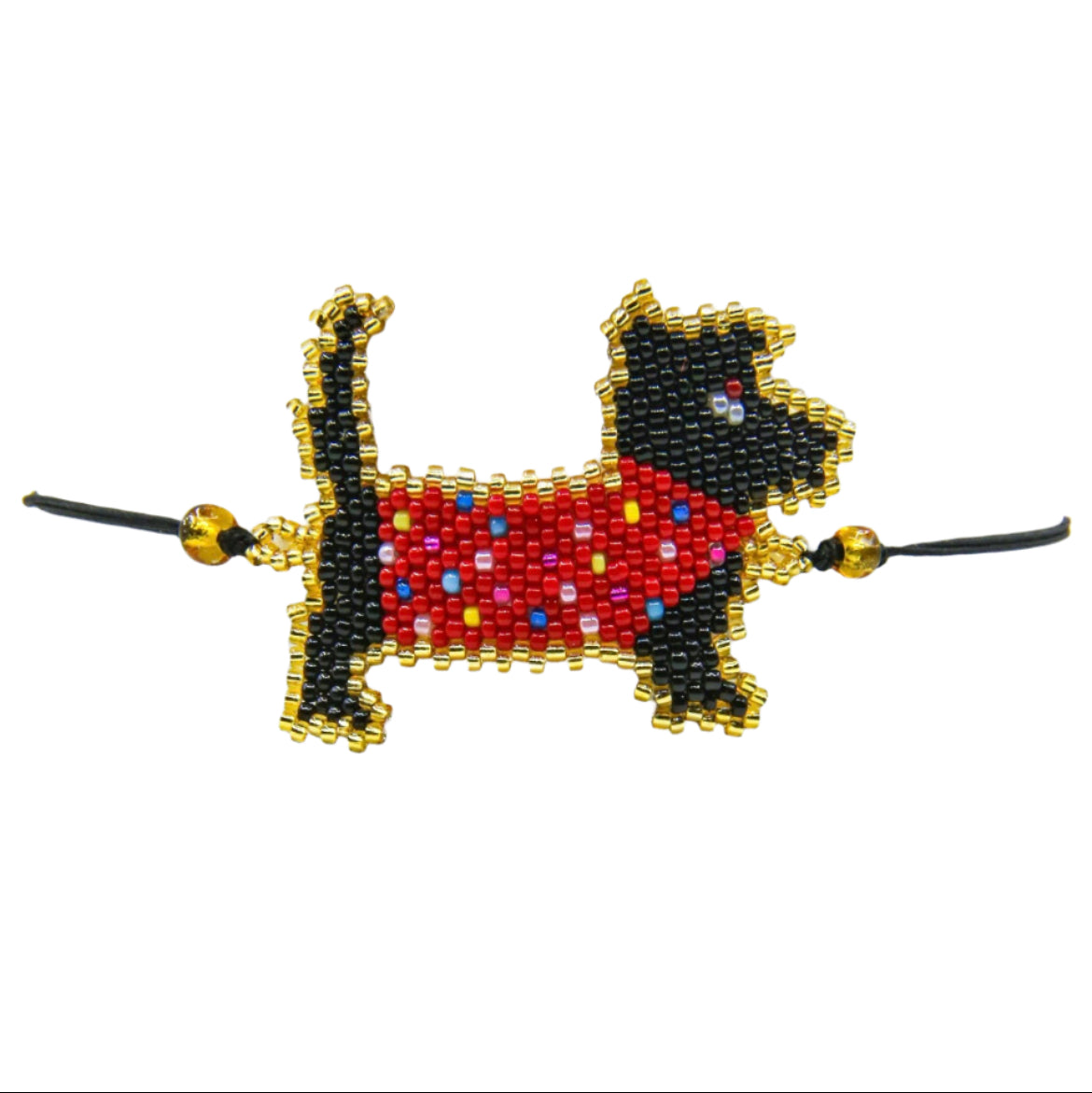 Red Jersey Black Scottish Terrier Dog Bracelet
